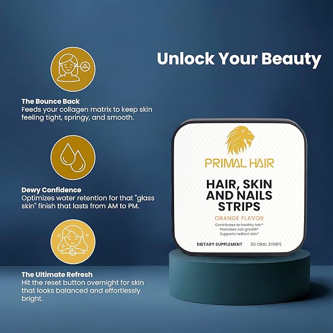 Biotin Oral Dissolving Strips 5000mcg – Fast Absorbing Sublingual Vitamin B7 – Vegan Gluten Free Sugar Free – Supports Hair Skin &amp Nails – Orange Flavor – 30 Strips