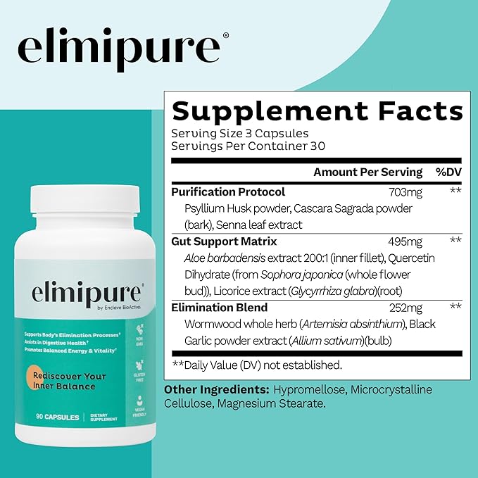 Gut Cleanse &amp Restore Supplement 4 Pack: Natural &amp Effective Detox Cleanse Capsules | Effortless Morning Stools