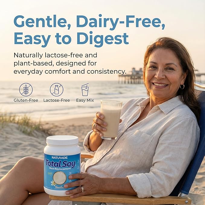 Total Soy Plant-Based Meal Replacement Powder | 13g Complete Soy Protein Low Carb Low Sugar | Supports Hormonal Balance Healthy Blood Sugar &amp Weight Management | Vanilla Vegan