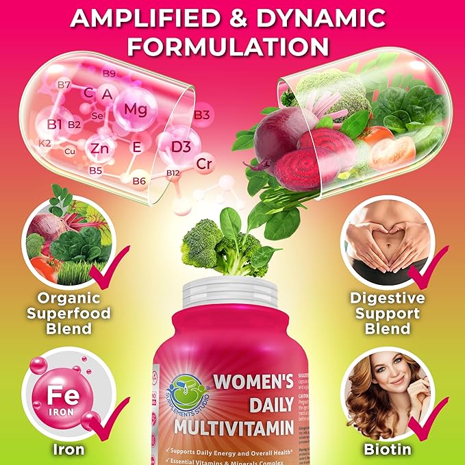 Vegan Multivitamins &amp Calcium Trio–Whole Food Multivitamin with Iron + Women’s Daily Multivitamin with Iron + Plant-Based Calcium Magnesium Zinc D3 K2 &amp Turmeric – Energy Bone &amp Immun