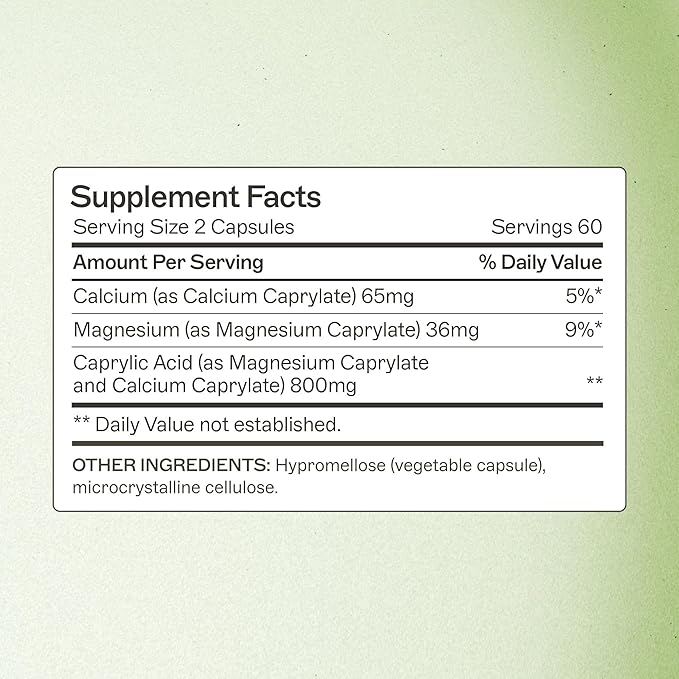 Amy Myers MD Caprylic Acid - Digestion Support Supplement for Intestinal Balance - Supports a Balanced Microbiome for Gut Health - Gluten-Free Dairy-Free &amp Non-Soy - 120 Capsules (60 Servings)