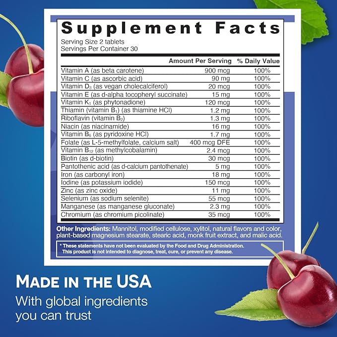 EZ Melts Calcium and Magnesium Supplement and Multivitamin with Iron Bundle Sugar Free 1 Month Supply