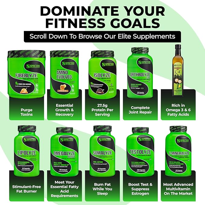 Species Nutrition Omegalyze Support Supplements Essential Fatty Acid Formula Supplement to Help Maximize Recovery Omega 36 and 7 Formula180 Capsules