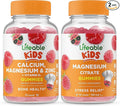 Lifeable Calcium Magnesium &amp Zinc Kids + Magnesium Kids Gummies Bundle - Great Tasting Vitamin Supplement Gluten Free GMO Free Chewable Gummy