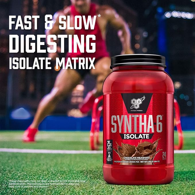 BSN SYNTHA-6 Isolate Protein Powder Vanilla Protein Powder with Whey Protein Isolate Milk Protein Isolate Flavor: Vanilla Ice Cream 24 Servings