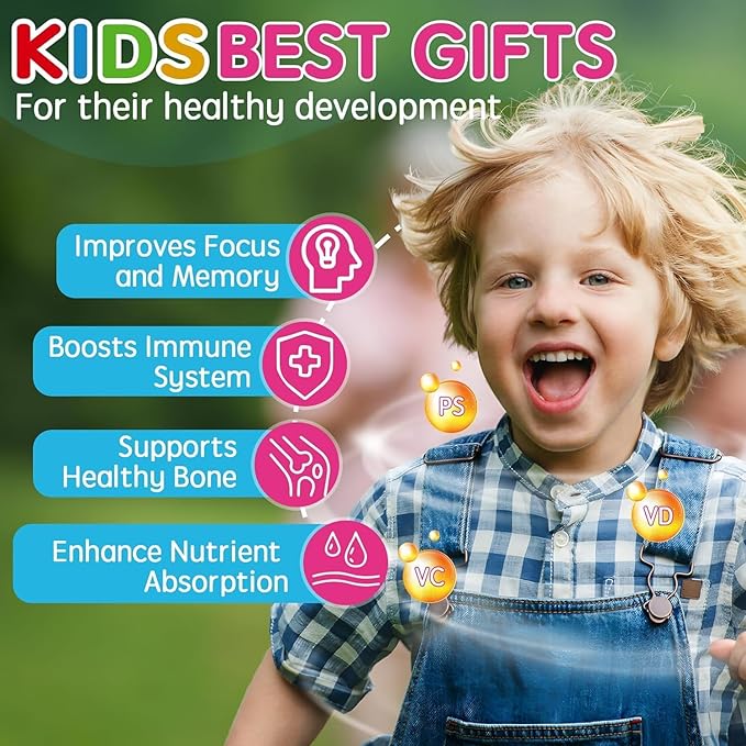 Kids Phosphatidylserine Supplement - Focus Gummies + Kids Calcium Gummies