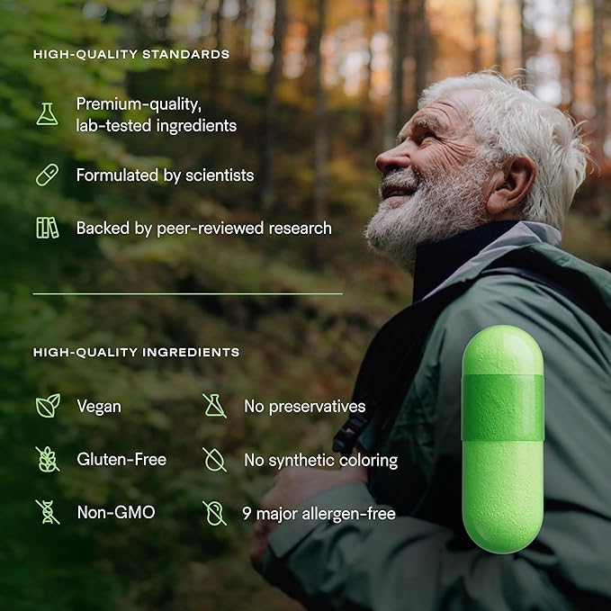 Tally Health Defend - Immune Support &amp Longevity Supplement Vegan Non-GMO with Quercetin Vitamin C Beta-glucan Zinc Vitamin D3-60 Capsules 30-Day Supply