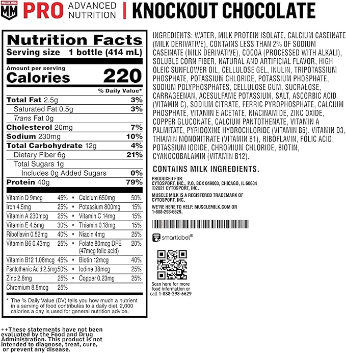 Muscle Milk Pro Series Protein Shake Top 4 Flavor Variety Pack 14 Fl Oz Bottles (Pack of 24)