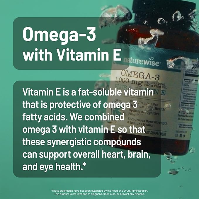 NatureWise [1] Vitamin D3 2000iu + Organic Olive Oil - 360 Mini Softgel [360-Day Supply] + (Pack of 2) Omega3 Fish Oil 1000mg + Vitamin E - Wild-Caught - 360 Softgels[180-Day Supply]