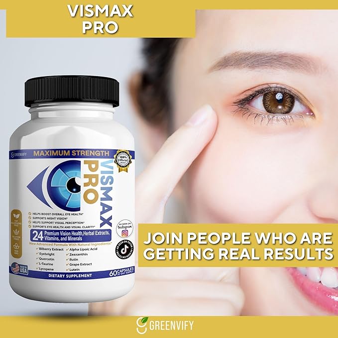 Vision Pro Max Eye Health Supplement 24 Premium Herbal Extracts Vitamins &amp Minerals 60 Capsules (1)