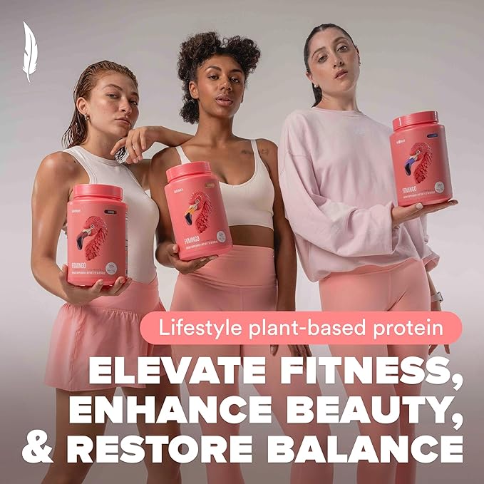 BIRDMAN Fitmingo Vegan Protein Powder with Inositol Collagen Boosters Hyaluronic Acid and Vitamins | Low Carb Dairy Free Lactose Free Low Calorie 23g Plant Based Blueberry Protein Powder