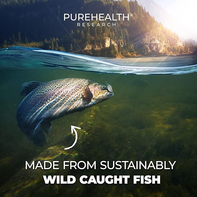 PUREHEALTH RESEARCH Complete Omega 3 Fish Oil Softgels - Omega-3 Fatty Acid Supplements- EPA DHA Supplement - Non-GMO- 90 Soft Gels