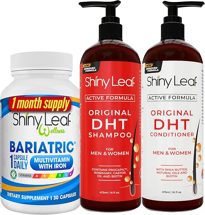 Bariatric Multivitamin with Iron and DHT Blocker Shampoo and Conditioner Hair Loss Shampoo and Conditioner for Women and Men