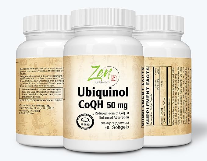 Zen Supplements Ubiquinol Coq H 50mg - 60-Softgel