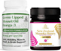 TURNER New Zealand Omega-3 Green Lipped Mussel Oil 53x Higher Potency for Superior Joint Comfort &amp Mobility No Fishy Aftertaste 1 Bottle 60 Softgels Plus 1 jar of Manuka Honey