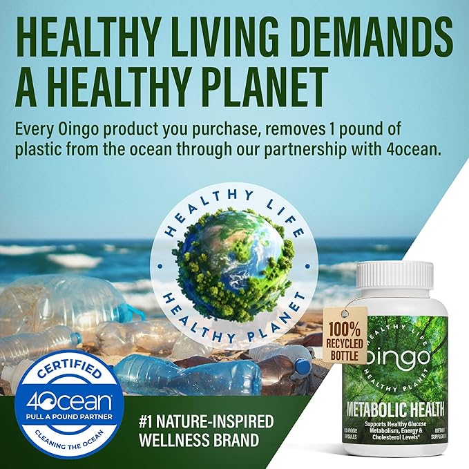 Metabolic Health Supplement 120 Veggie Capsules Supports Glucose Metabolism and Energy Support with Berberine Turmeric Banaba Leaf