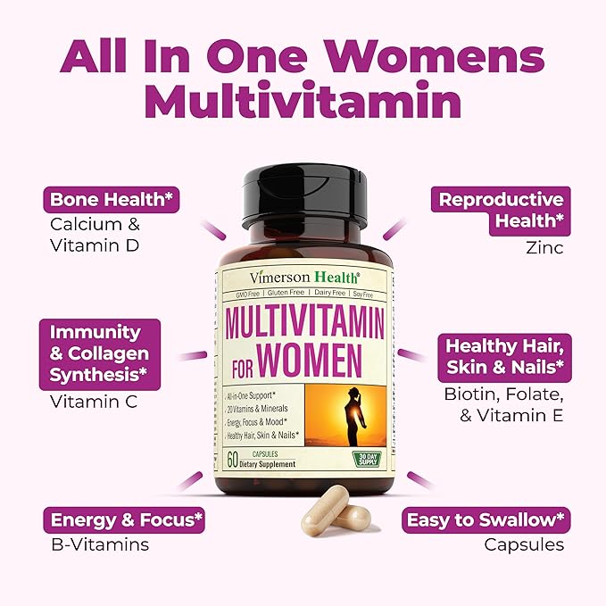 Vimerson Health Vegan Multivitamins for Vegans and Vegetarians &amp Multivitamin for Women