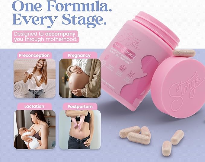 Elara Vitamins+ Prenatal Multivitamin for Women – Plant-Based Vegan Prenatal with 5-MTHF Folate Choline &amp Iron Clean Formula Duopack (120 Vegan Capsules – 60 Servings)