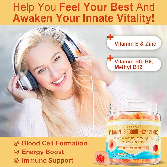 NEVISS Bundle - Women&ampMen 50+ Multivitamin 1 Pack + D3 5000IU K2 120mcg