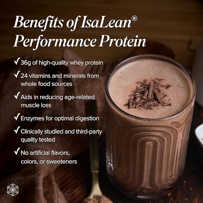 IsaLean Performance Protein Shake - Meal Replacement Shake with 36g of Protein - Helps Support Lean Muscle Building and Weight Management - Enriched with 24 Essential Vitamins and Minerals - 33.6 oz -
