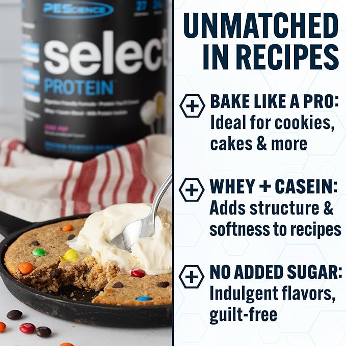 PEScience Select Protein Powder Whey and Casein Blend Lean Protein Powder for Women and Men Low Calorie Low Carb Keto Friendly Gluten Free Cake Pop - 55 Servings