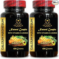 Calcium Magnesium Supplement - Support Bone and Healthy Skin Teeth and Nails Calcium Magnesium and Boron Non-GMO Gluten Free - 2 Bottles 200 Capsules