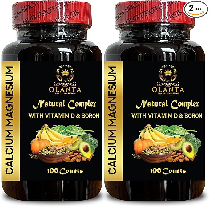 Calcium Magnesium – Essential Nutrient Blend for Everyday Support - Gluten-Free Supplement for Muscle Calcium Supplement Manganese Citrate - 2 Bottles 200 Capsules