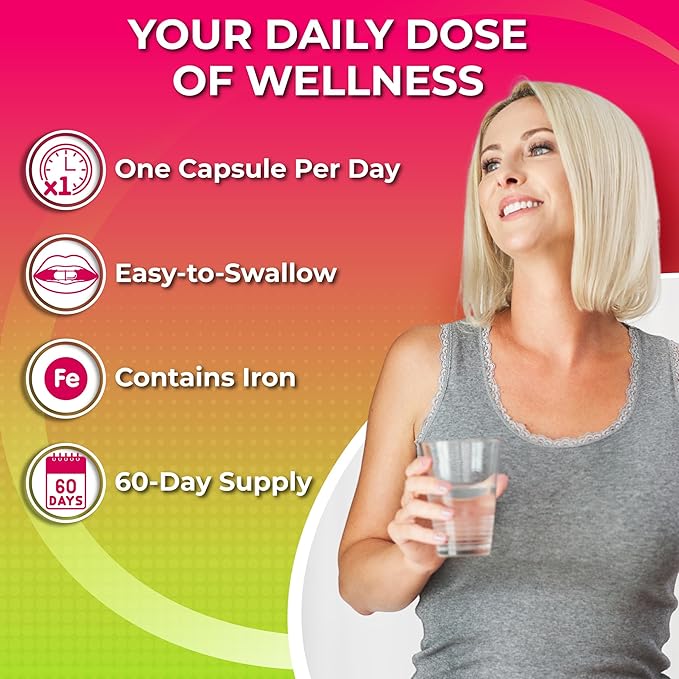 SUPPLEMENTS STUDIO Immune Energy &amp Wellness Support Bundle - Women's Daily Multivitamin with Iron + Quercetin 500mg with Bromelain Zinc &amp Vitamin C – Vegan Non-GMO Clean Daily Wellness Sup