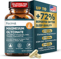 Natural Chelated Magnesium Glycinate Sleep Aid - Melatonin-Free Sleep &amp Stress Relief with KSM-66 Ashwagandha GABA L-Theanine &amp Chamomile for Muscle Relaxation - Made in USA - 90 Capsules