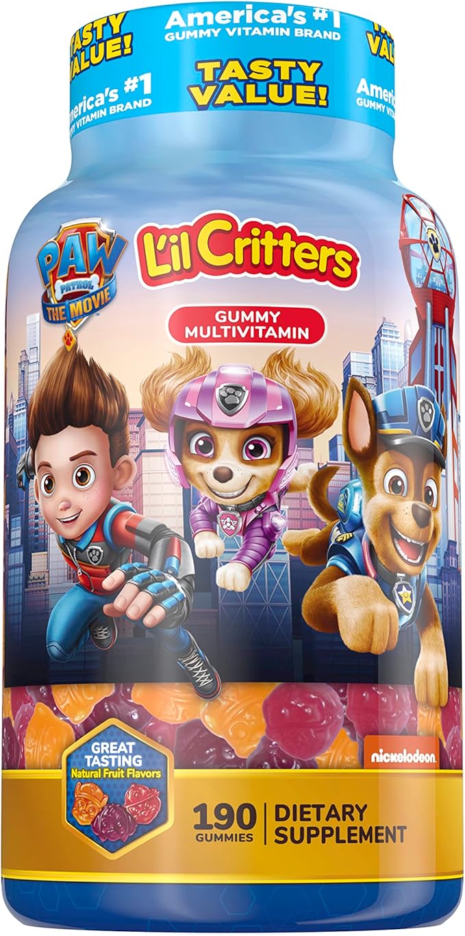 L'il Critters Paw Patrol &amp Immune C Gummy Vitamins for Kids Vitamin C D3 Zinc 190 Gummies Each