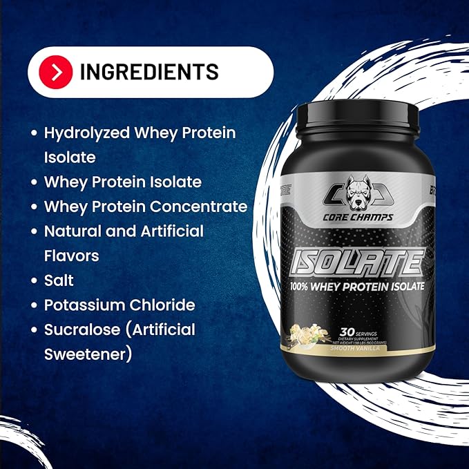 Isolate Protein Powder | 100% Whey Isolate | 25g Protein + All Essential Amino Acids | for Strength &amp Lean Muscle | 2 Pounds (Smooth Vanilla)