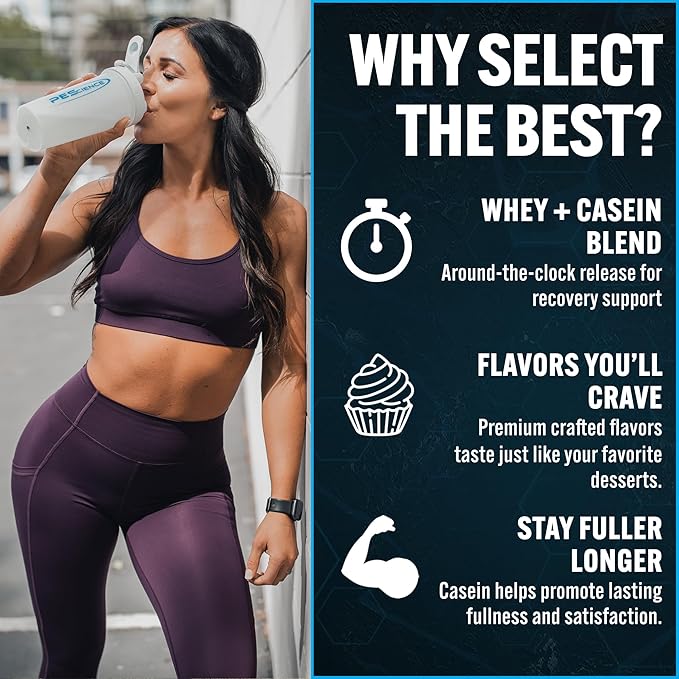 PEScience Select Protein Powder Whey and Casein Blend Clean Protein Powder for Women and Men Low Calorie Low Carb Keto Friendly Gluten Free Caramel Waffle Cone 27 Servings