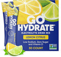 GoHydrate Instant Hydration Powder Packets - Low Sodium Electrolytes Drink Mix - Natural Hydration Support Sugar Free Electrolyte Flavored Powder Drink with Vitamin D 30 Packs Lemon Citrus