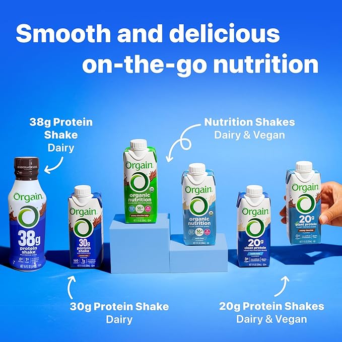 Orgain 30g High Protein ShakeCafé Latte5g BCAAs1g Sugar Per ServingCaffeine from 1 Cup of CoffeeMilk IsolateMeal ReplacementReady to DrinkKeto FriendlyGluten-Free 11 Fl Oz(Pack of 24)
