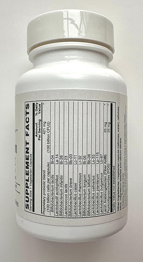 100 Billion Probiotic by Balterra — 30 Vegetarian Capsules — Digestive &amp Immune Support — 12 Strains Shelf-Stable