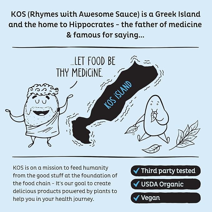 KOS Plant Based Protein Powder Blueberry Muffin - Organic Pea Protein Superfood with Spirulina and Immune Support Blend. Soy Gluten Dairy Free - Vegan Meal Replacement for Women &amp Men - 10 Serv