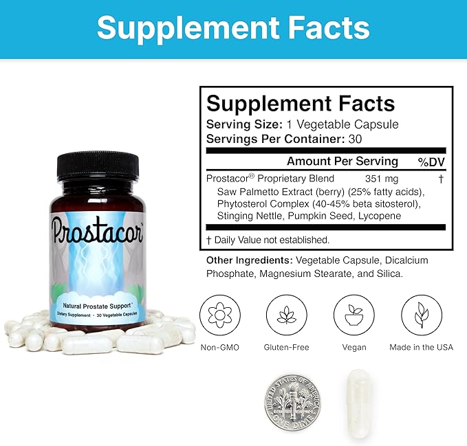 Natural Prostate Support Supplement - Non-GMO Vegan Gluten-Free