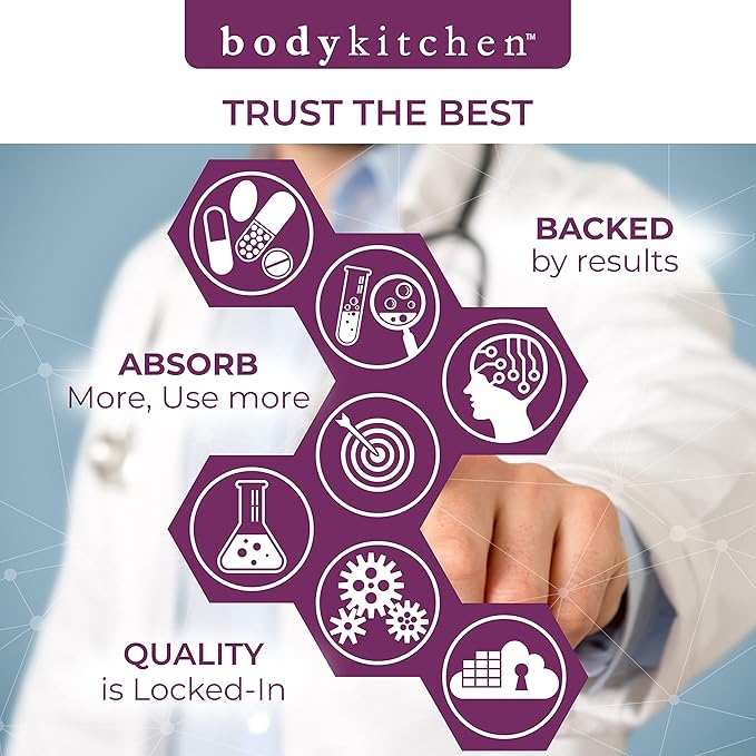 Body Kitchen Mega NAC (N-Acetyl Cysteine) 600 mg with Quercetin Supports Respiratory Health and Immune Function and Promotes Liver and Kidney Detox Veggie Caps (Pack of 3)