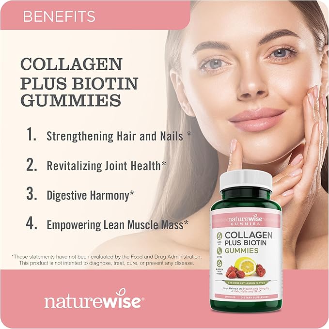 NatureWise Vitamin D3 5000IU (125mg) 360-Count + Collagen Gummies with Biotin &amp Vitamin C E 60-Count - Bundle for Immune &amp Bone Hair Skin Nails Support - Gluten Free Soy Free Non-GMO