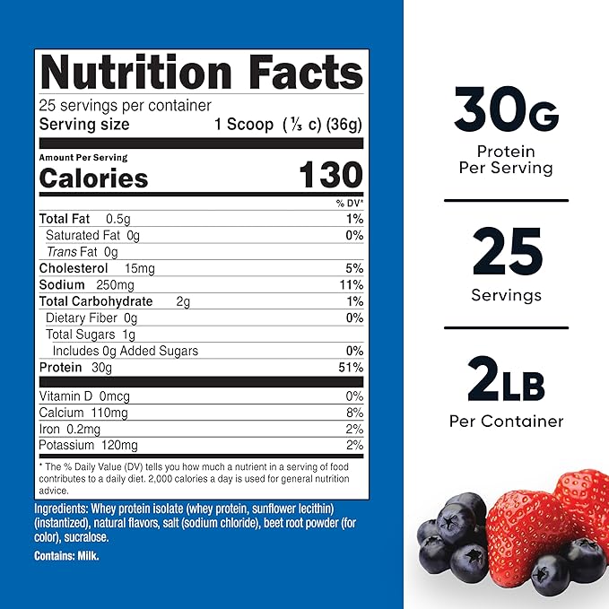 Nutricost Whey Protein Isolate (Strawberry Acai 2 Pounds)