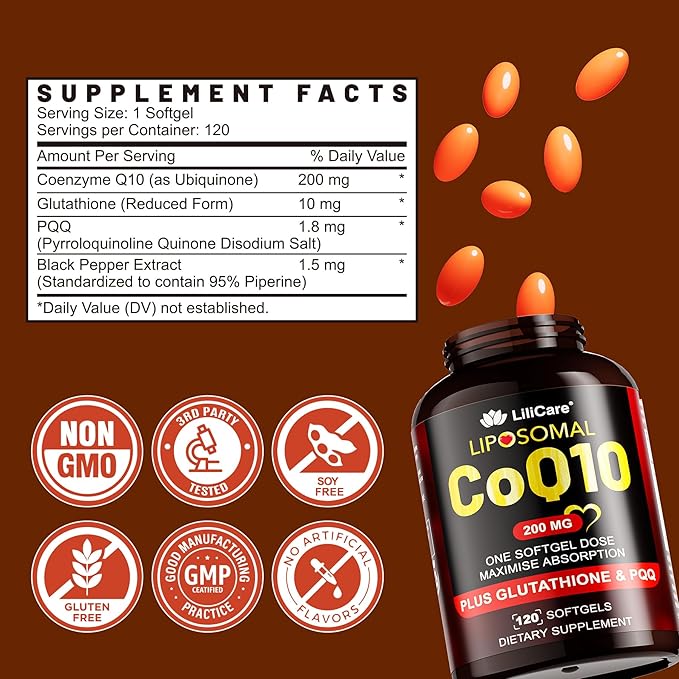 1Pack Liposomal Fisetin Softgels 1200mg + 1Pack Liposomal CoQ10-200mg Softgels