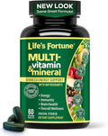 Life's Fortune Whole Food Multivitamin &amp Mineral Supplement for Men &amp Women | Daily Energy Support Vitamins | Immune Brain &amp Metabolism Support | Iron Free 60 Vegetarian Tablets