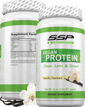 SSP Vegan Protein - Vanilla Pea Isolate Hemp &amp Sacha Inchi Blend - Pre &amp Post-Workout Recovery Drink - Plant-Based Nutrition