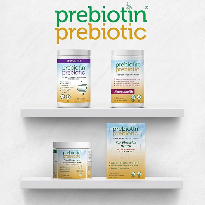 Prebiotin Prebiotic Fiber Supplement Powder – 8.68 oz – Supports Digestive Health – High Fiber Boosts Probiotics Reduces Hunger – All-Natural Gluten-Free