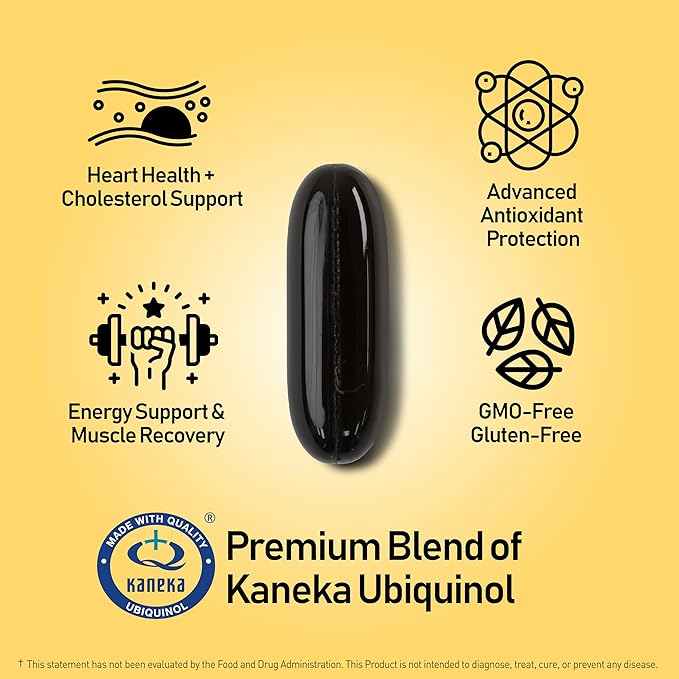 NANOWELL HeartOn Active CoQ10 Kaneka Ubiquinol 100 Plus Heart Health Supplemen - 60 Softgels X 3 Boxes for 6 Months (180 Count)