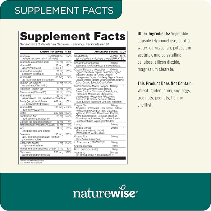 NatureWise [1 Multivitamin for Men + Stress Support - 60 Capsules[30-Day Supply] + [1] Vitamin D3 5000iu + Organic Olive Oil - 30 Mini Softgels[30-Day Supply]