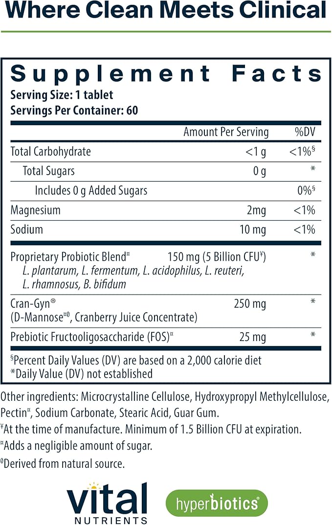 Hyperbiotics Vital Nutrients Pro Women Probiotics for Women | Vaginal Probiotics for PH Balance | Oral Probiotic for Vaginal Health and Urinary Tract Health | 6 Targeted Strains | 60 Vegan Tablets