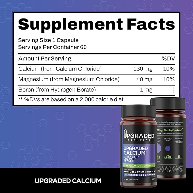 Upgraded Formulas Calcium Supplement - Strength Growth Heatlth - 60 Capsules
