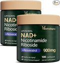 Premium NAD+ Supplement - Nicotinamide Riboside &amp Resveratrol 900mg – Fast-Absorbing Cellular Renewal Capsules for Energy Anti-Aging &amp Brain Health – Vegan Non-GMO 200 C