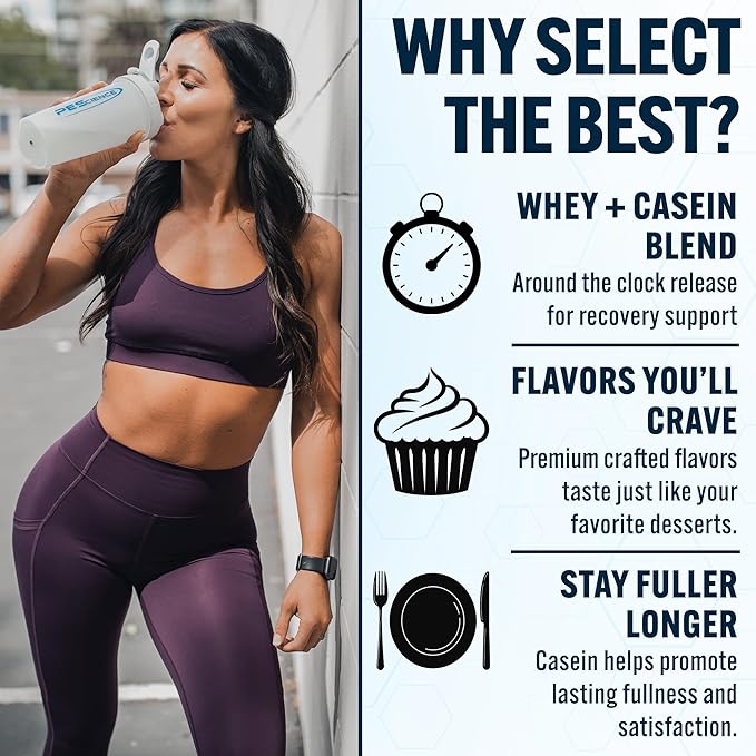 PEScience Select Protein Powder Whey and Casein Blend Lean Protein Powder for Women and Men Low Calorie Low Carb Keto Friendly Gluten Free Frosted Sugar Cookie - 27 Servings